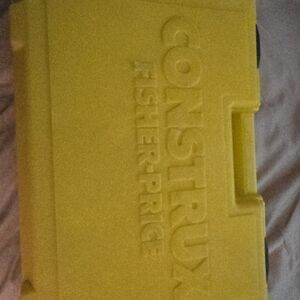 Vintage Fisher-Price Construx Yellow Storage Case